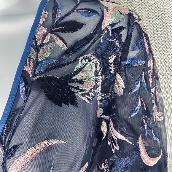 Shannon Cover Up from Rya all over embroidered netting XS/S M/L Vibrant Blue NWT - Picture 3 of 9